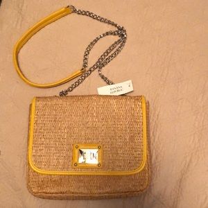 NWT Banana Republic Straw/Yellow Shoulder Bag